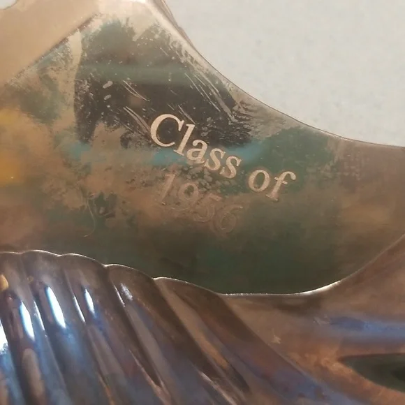 1956 Awards Candy Dish, Silver plate 8.5" x 7".  Beautiful Condition 68 year old - Picture 3 of 6